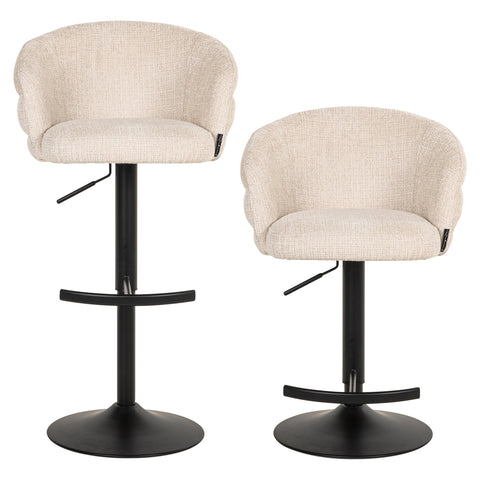 Barstoel Nikki Niagara beige draaibaar vlamvertragend