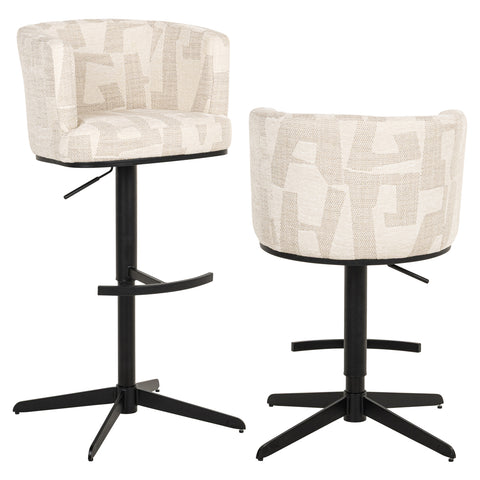 Draaibare barstoel Cheyenne beige graffic