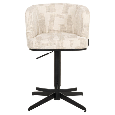 Draaibare barstoel Cheyenne beige graffic