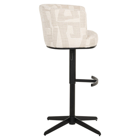 Draaibare barstoel Cheyenne beige graffic