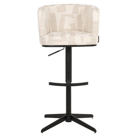 Draaibare barstoel Cheyenne beige graffic