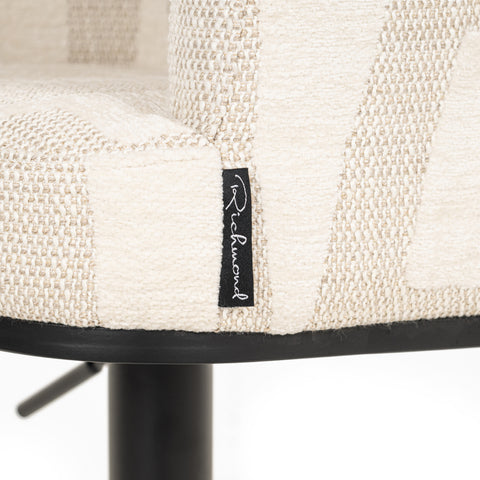 Draaibare barstoel Cheyenne beige graffic