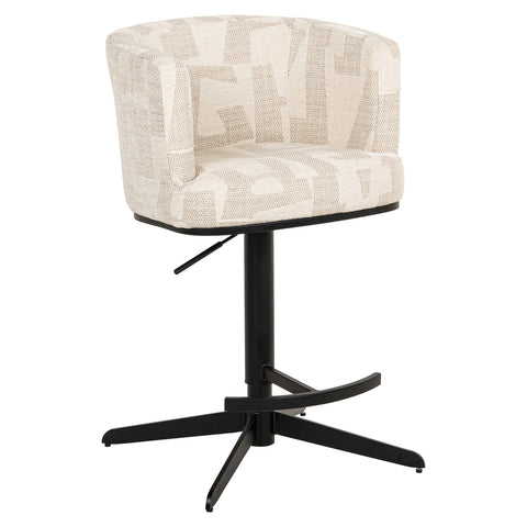 Draaibare barstoel Cheyenne beige graffic