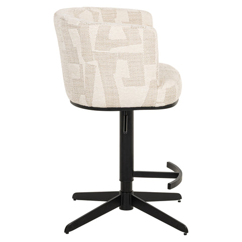 Draaibare barstoel Cheyenne beige graffic