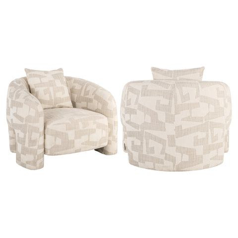 Loungestoel Tuscany beige grafisch