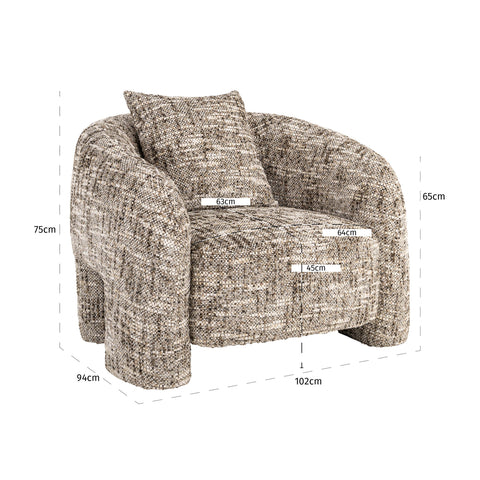 Lounge stoel Tuscany bruin omara