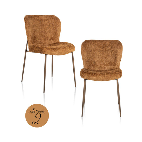 Eetkamerstoel Odarby cognac fusion (set van 2)