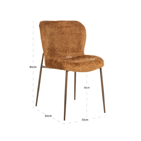 Eetkamerstoel Odarby cognac fusion (set van 2)