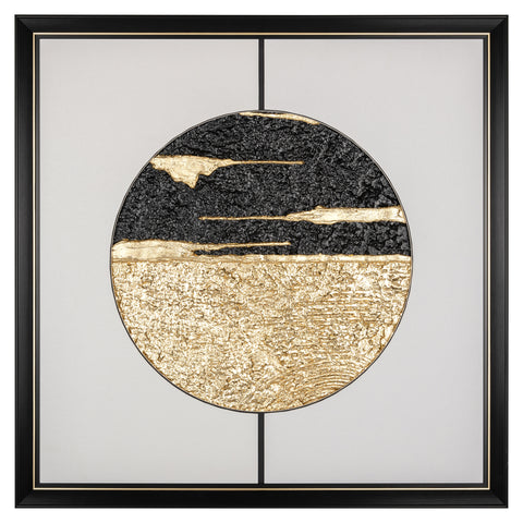 Wanddecoratie Maan zwart/goud