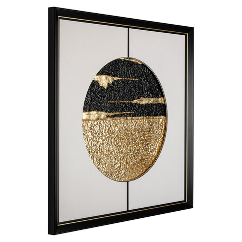 Wanddecoratie Maan zwart/goud