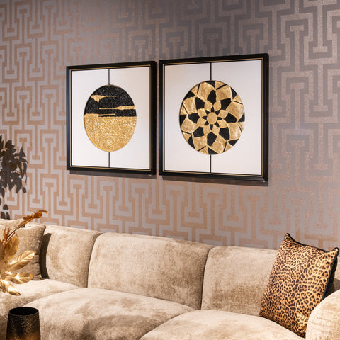 Wanddecoratie Maan zwart/goud