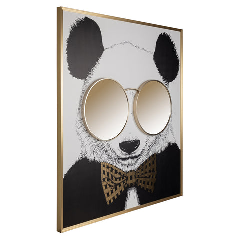 Wanddecoratie Panda zwart/goud