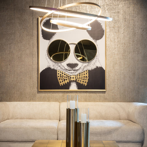 Wanddecoratie Panda zwart/goud