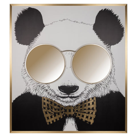 Wanddecoratie Panda zwart/goud