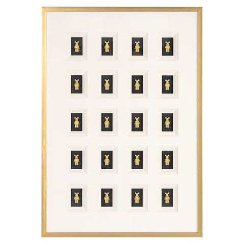 Wanddecoratie Beer zwart/goud