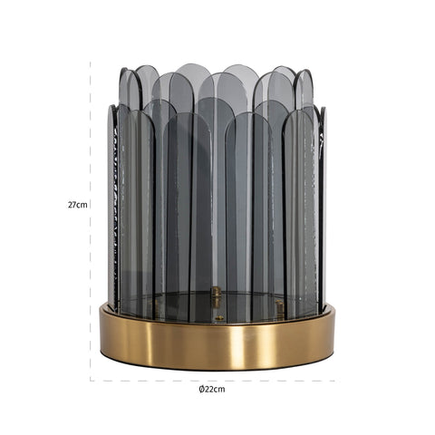 Windlicht Daisey smokekleurig klein